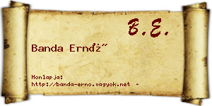 Banda Ernő névjegykártya